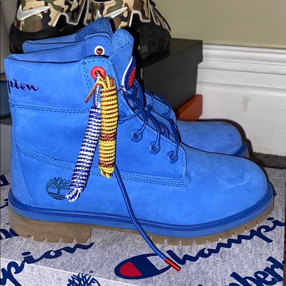 Blue ChampionxTimberland Boots - Picture 3 of 7